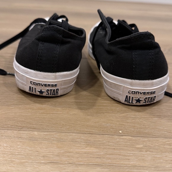 Converse Men's Black Sneakers with White Toe Cap - Picture 3 of 4